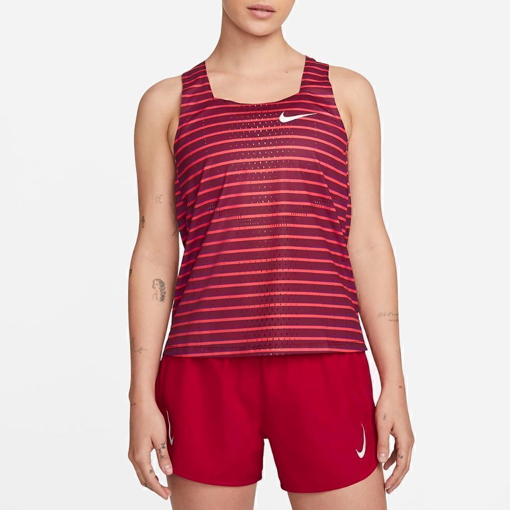Nike Aeroswift Running Racing Singlet Tank Top Dri-Fit ADV Red Orange White XS